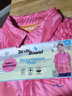 Kids' Pink Performance Polo